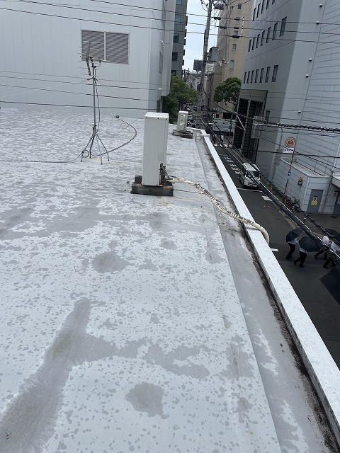 高松市　屋上からの現場調査（道路側）